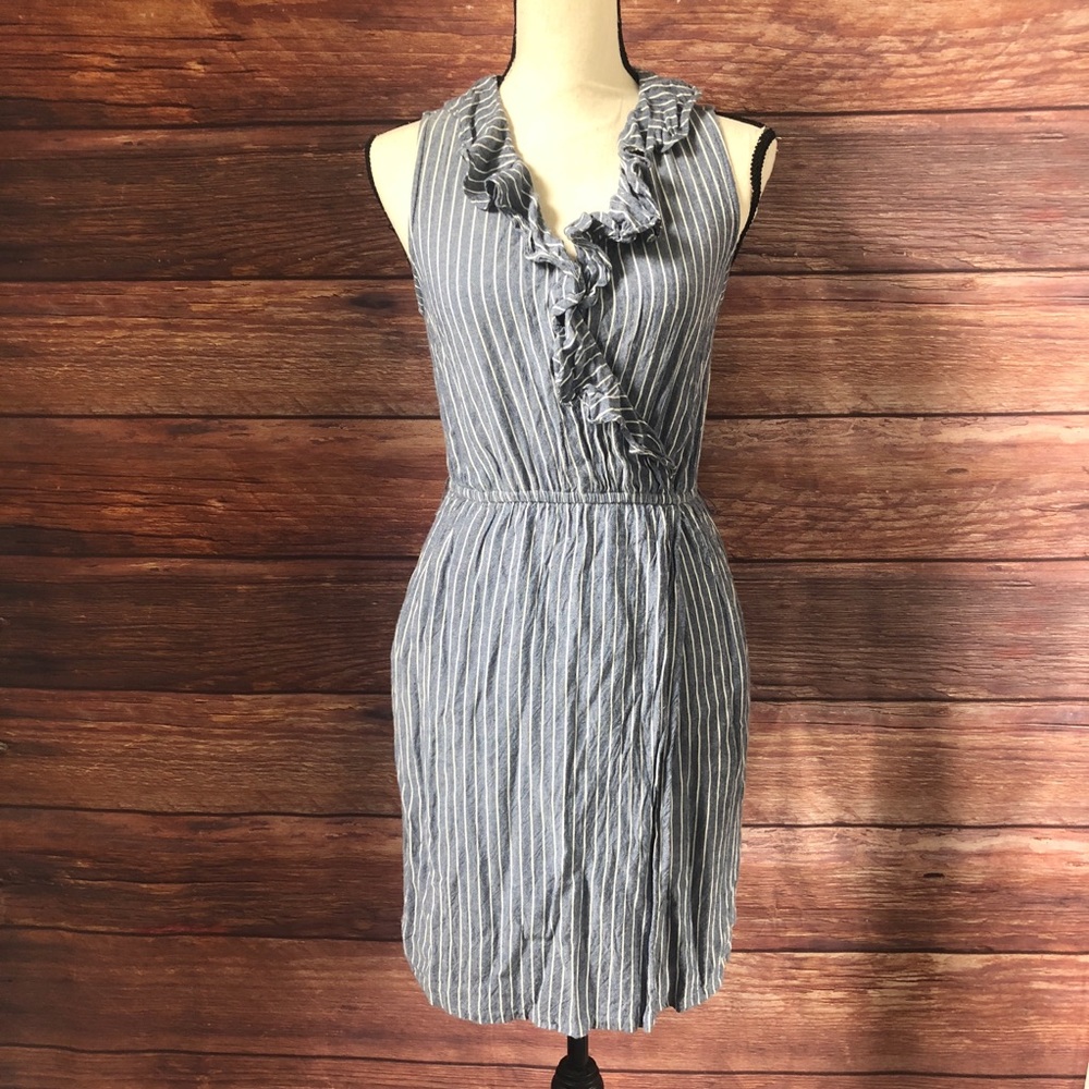 Banana Republic blue vertical striped dress (2)